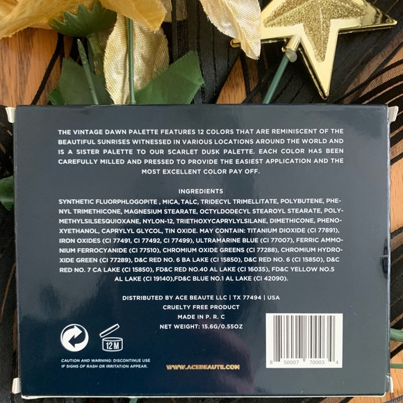 Ace Beautē Vintage Dawn Eyeshadow Palette 12 Vibrant Shades~Brand New In Box - Picture 6 of 14
